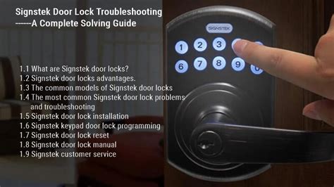 Signstek door lock troubleshooting - Apr 24, 2023 · In this Signstek door lock troubleshooting article, we’ll show solutions by troubleshooting common common with Signstek door lock so you can get back on track quickly! Become Partner Get Better Quote 